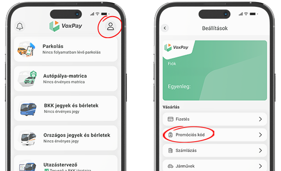VoxPay applikációban utalvány beváltásának lépései